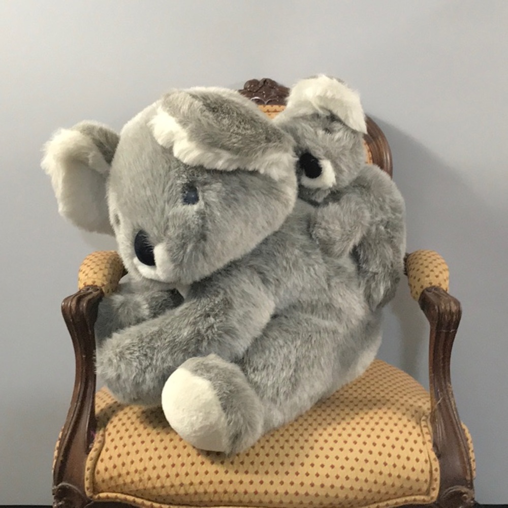 Vintage Gerber momma Koala & baby on back plush large 15” stuffed toy